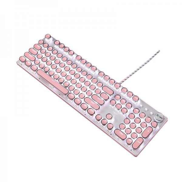 Mechanical Keyboard And Mouse Set Wired Round Key Wireless Laptop Desktop